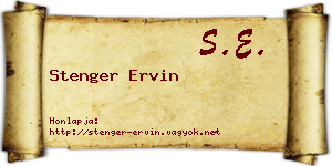 Stenger Ervin névjegykártya